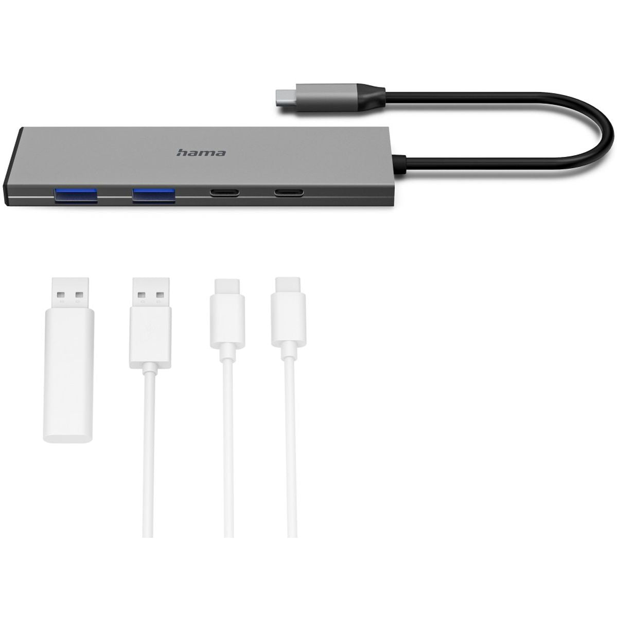 Hama USB-C-Hub 4 Ports 2X USB-A 2X USB-C USB 3.2 GEN2 10 GBIT/s PD Alu - image 3 of 4