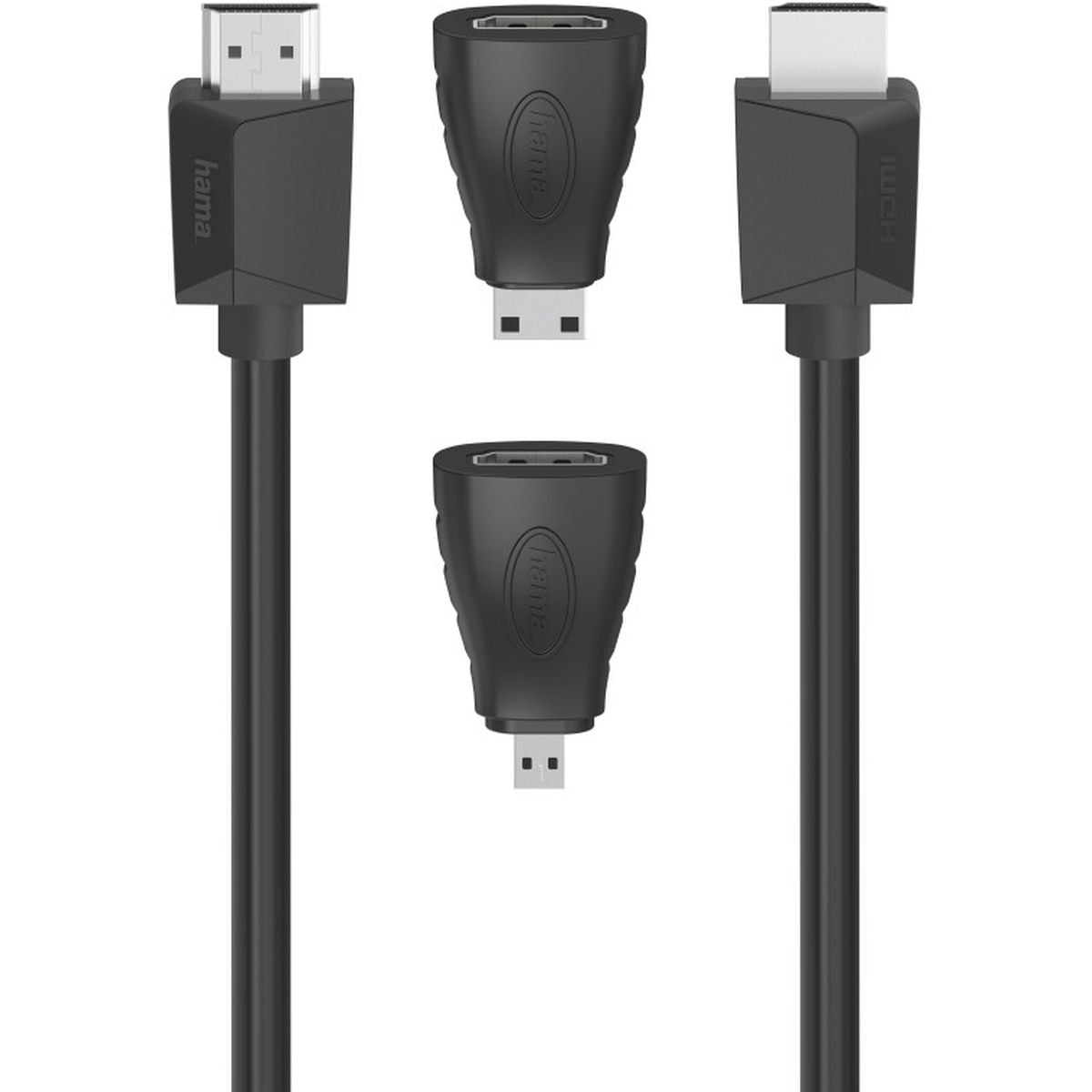 Hama High Speed HDMI-Cable 4K 1.50m + 2 HDMI-Adapters