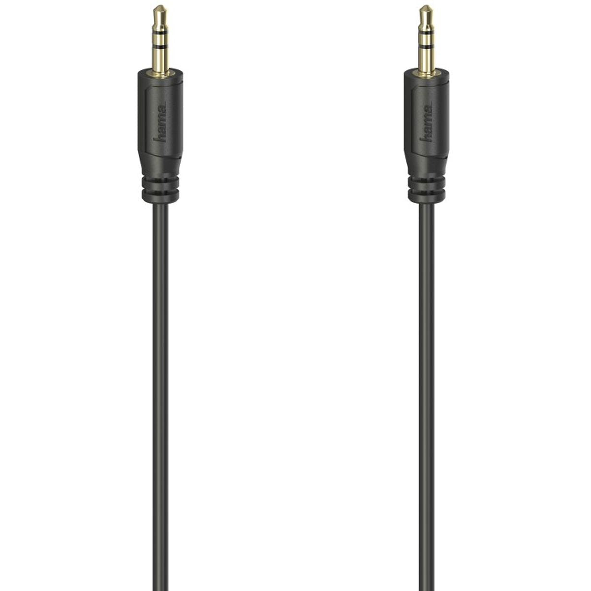 Hama Audiocable Flexi-Slim 3.5mm Plug Gold Plated Black 0.75m