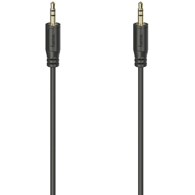 Hama Audiocable Flexi-Slim 3.5mm Plug Gold Plated Black 0.75m