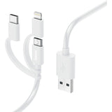 Hama Laad/Synchrokabel 3 In 1 w/ Micro USB/USB Type-C/Lightning 1m White
