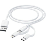 Hama Laad/Synchrokabel 3 In 1 w/ Micro USB/USB Type-C/Lightning 1m White - image 2 of 2