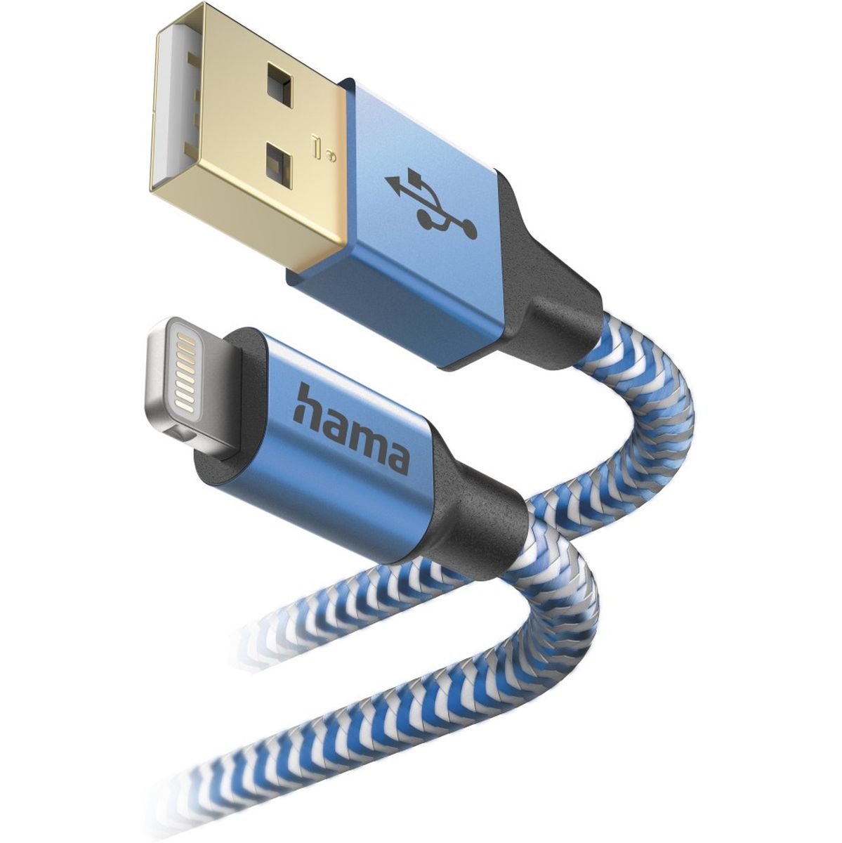 Hama USB-Cable Reflectief USB-A To Lightning 1.5 M Blue - image 2 of 4