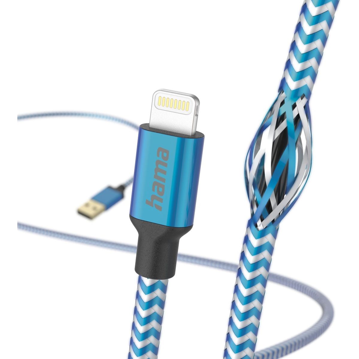 Hama USB-Cable Reflectief USB-A To Lightning 1.5 M Blue - image 3 of 4