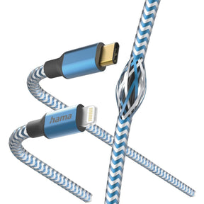 Hama USB-Cable Reflectief USB-C To Lightning 1.5 M Blue
