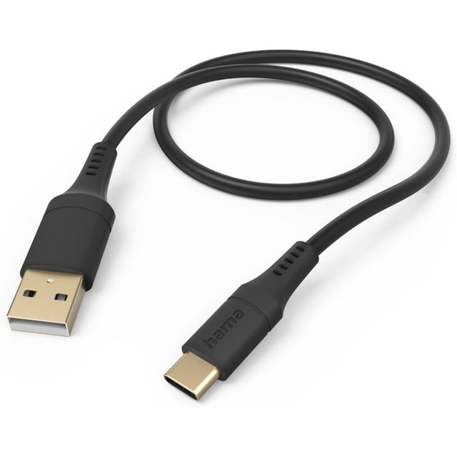 Hama USB-Silikonenkabel USB A To USB-C 1.5m Black