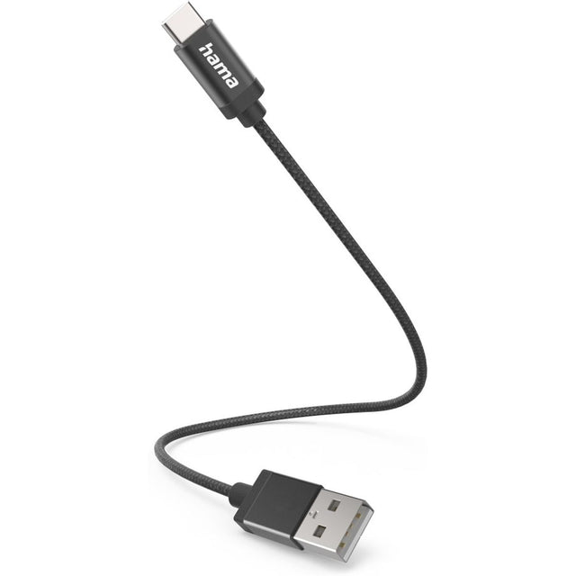 Hama Laad/Synchrokabel.usb-A - USB-C 0.2m Black