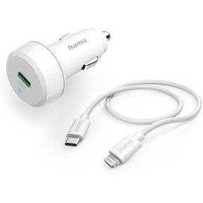 Hama Auto-Oplaadset Lightning Power Delivery (PD) 20W White