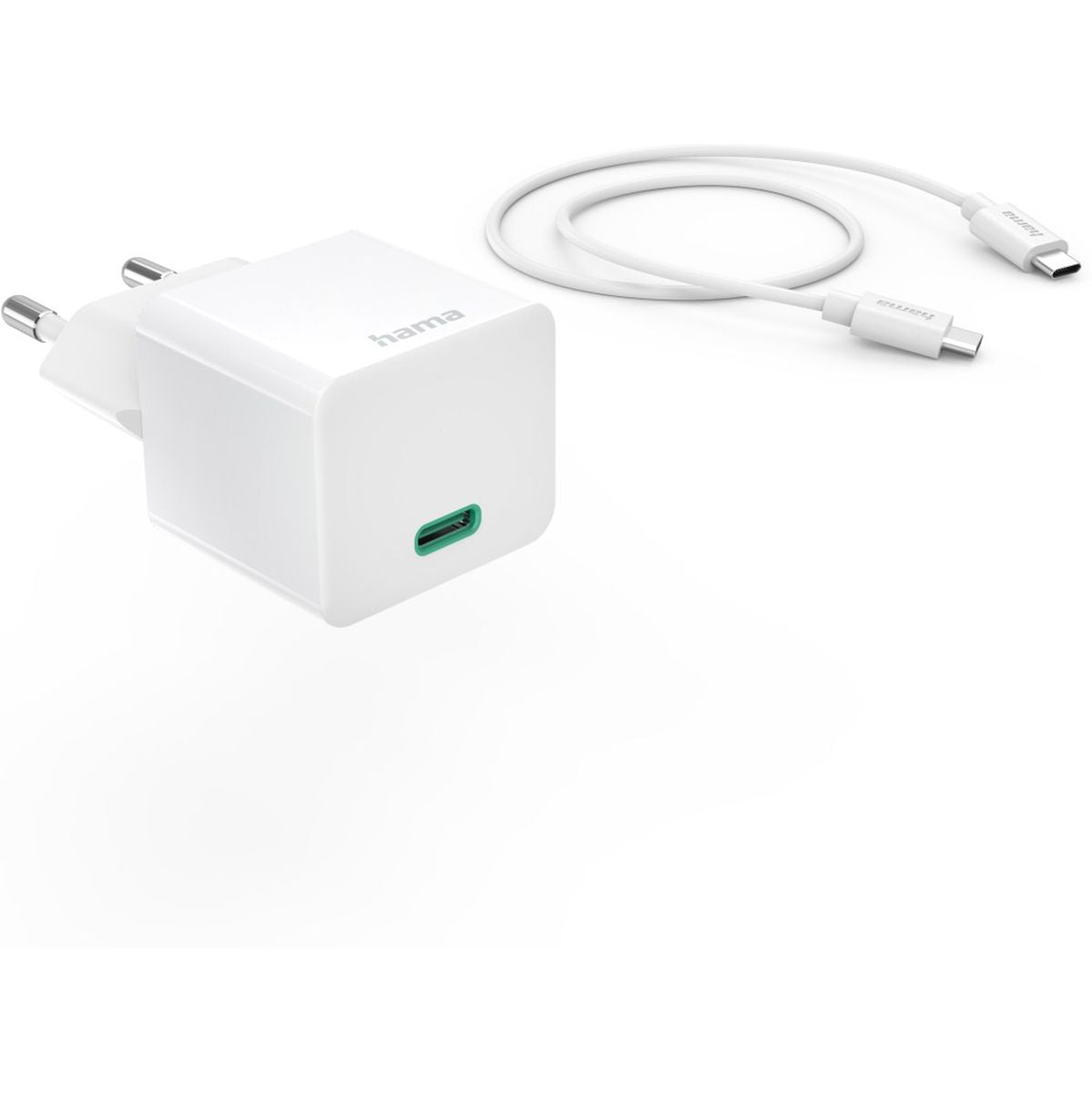 Hama Fast Charger w/ Charging Cable USB-C Mini-Charger PD 20W 1m White - image 2 of 5