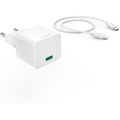 Hama Fast Charger w/ Charging Cable USB-C Mini-Charger PD 20W 1m White - image 2 of 5