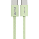 Hama Charging Cable Fabric USB-C - USB-C 1m Nylon Green