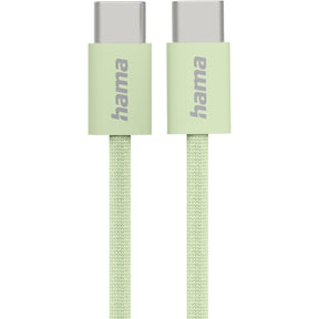 Hama Charging Cable Fabric USB-C - USB-C 1m Nylon Green