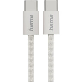 Hama Charging Cable Fabric USB-C - USB-C 1m Nylon Beige