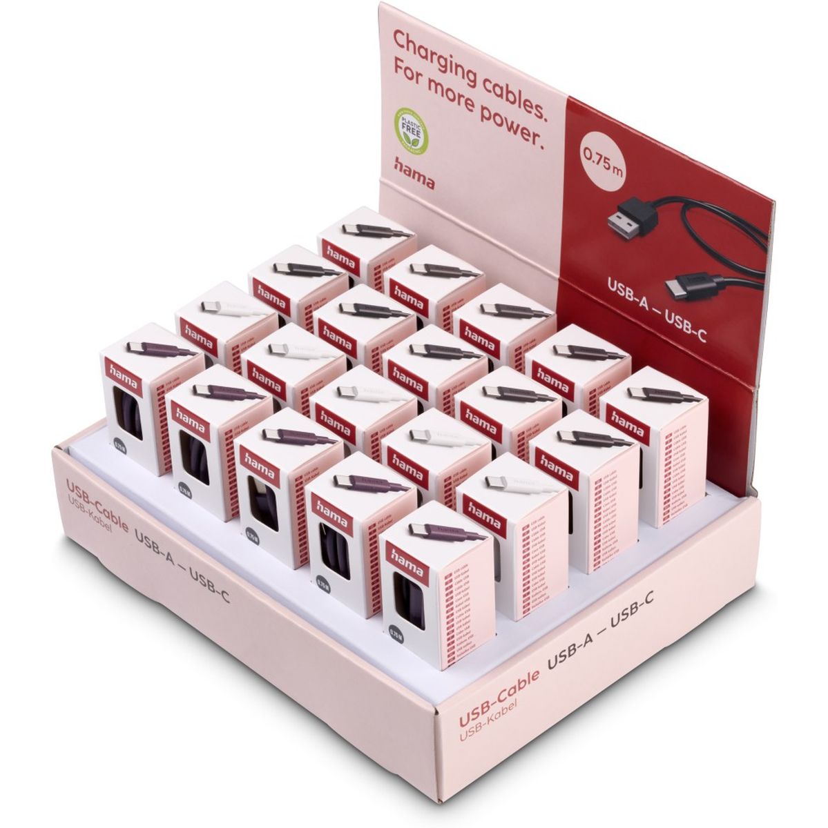 Hama Charging Cable USB-A - USB-C 0.75 M 20 PCs In Display