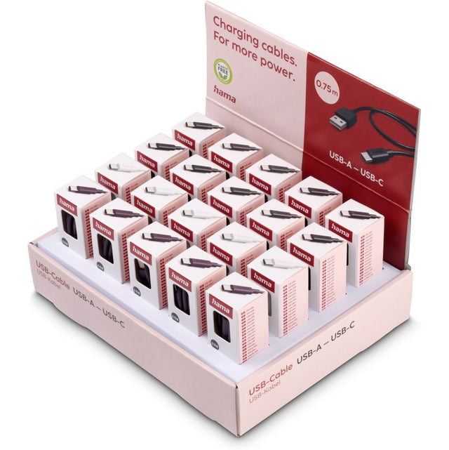 Hama Charging Cable USB-A - USB-C 0.75 M 20 PCs In Display