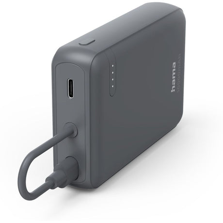 Hama Power Pack Travel w/ Cable 10000mAh 2 Uitgangen: 2X USB-C Anthracite