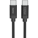 Hama Charging Cable Fabric USB-C - USB-C 100W 3 M Nylon Black
