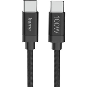 Hama Charging Cable Fabric USB-C - USB-C 100W 3 M Nylon Black