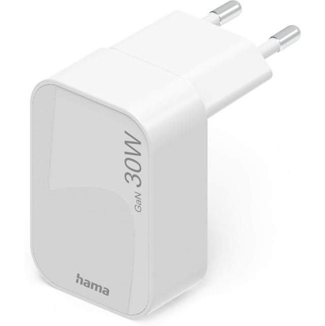 Hama Fast Charger Gan 1X USB-C Collapsible Mini-Charger PD 30 W White
