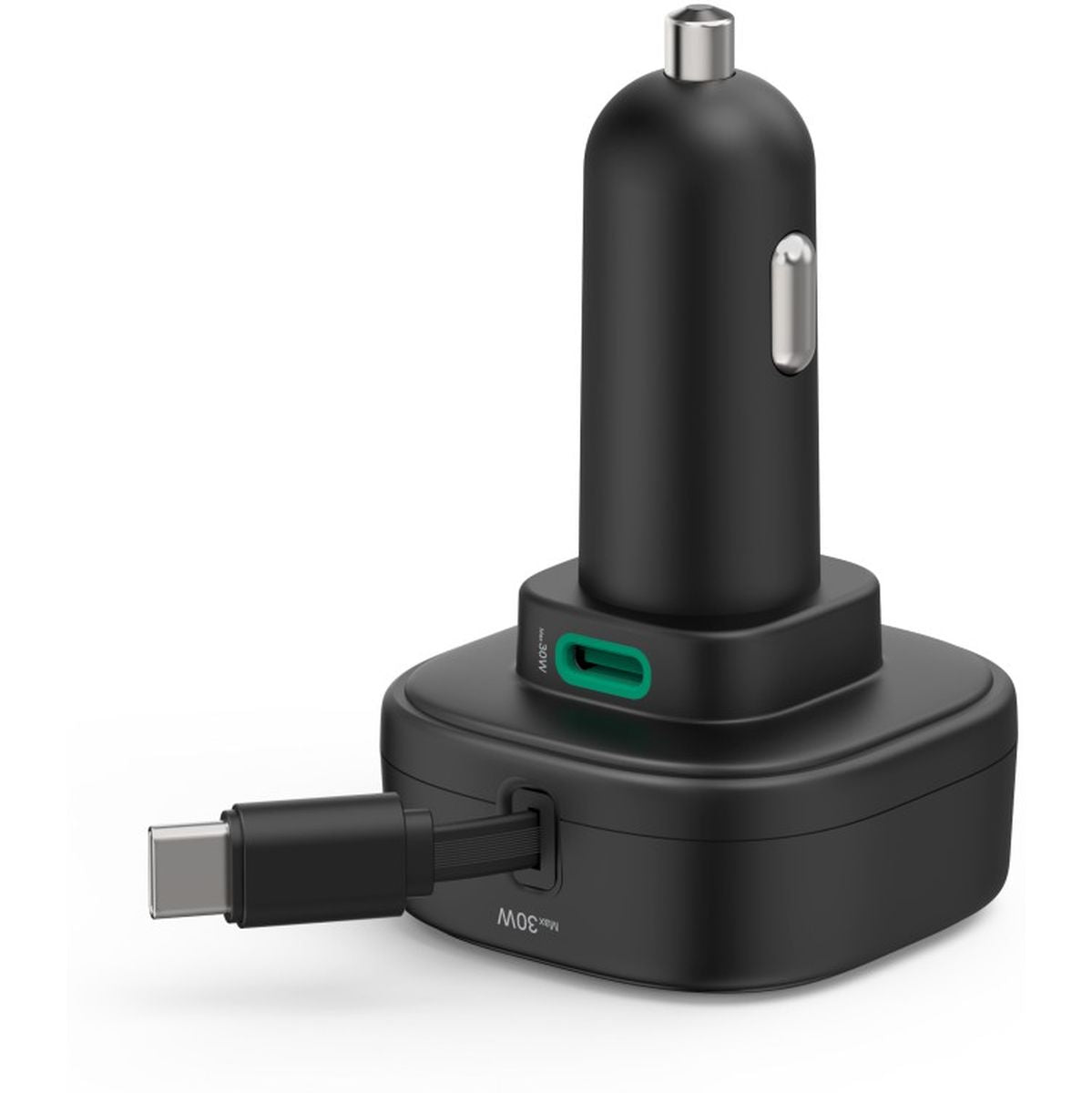 Hama Auto-Fast Charger 2X USB-C Uittrekbare Charging Cable PD 30 W Black - image 5 of 5