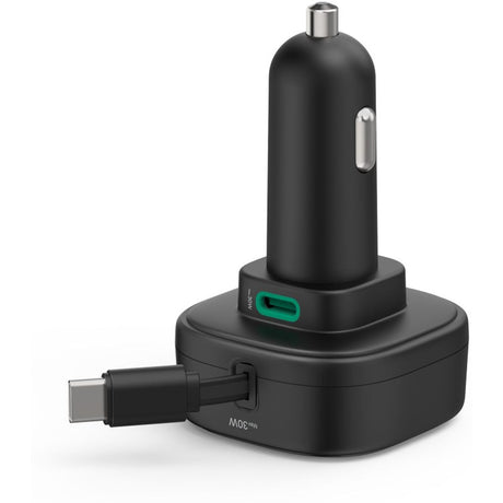 Hama Auto-Fast Charger 2X USB-C Uittrekbare Charging Cable PD 30 W Black - image 5 of 5