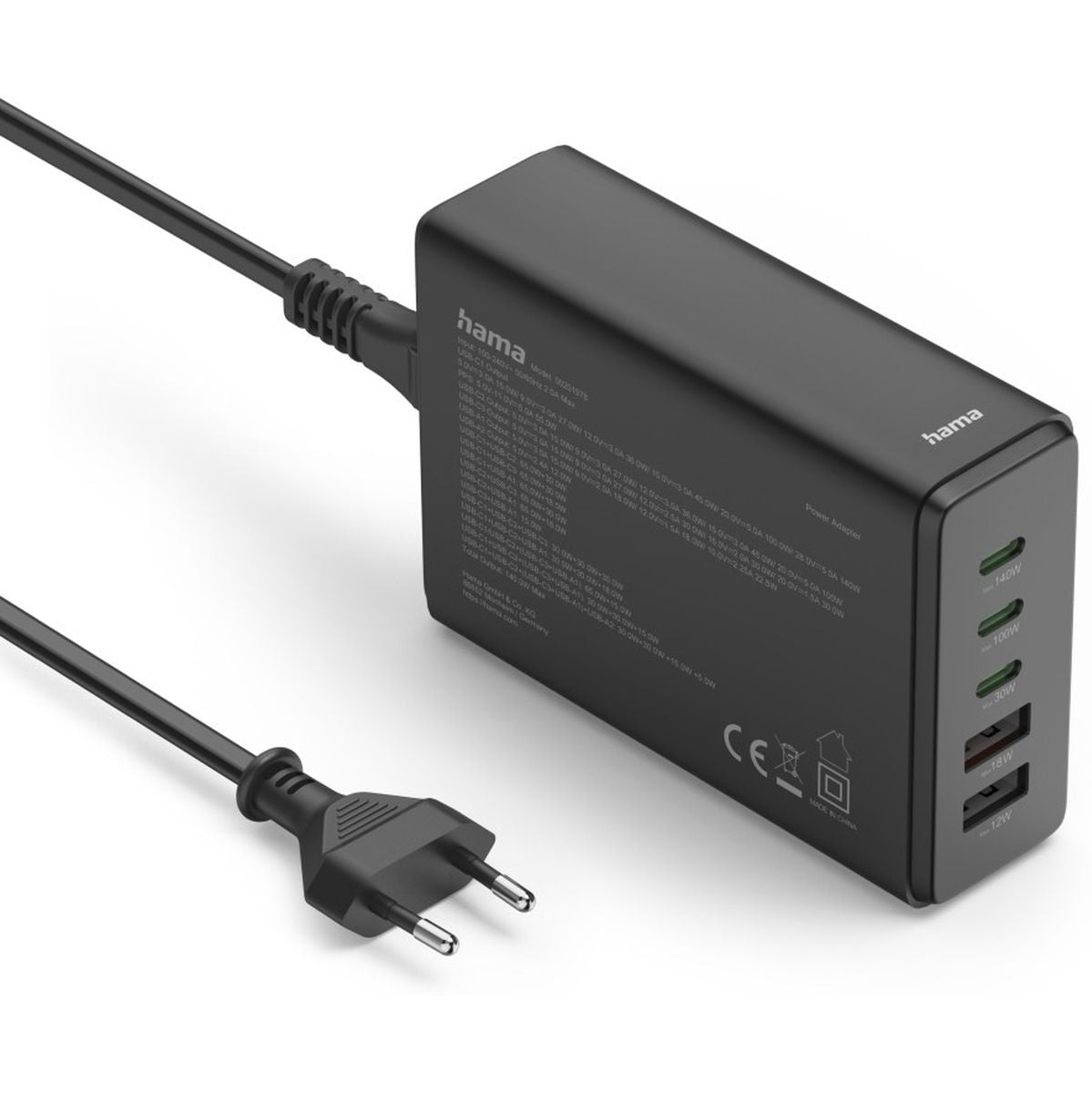 Hama Charging Station 5 Ports Gan/PD 3XUSB-C/2XUSB-A 140W... - image 2 of 5