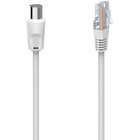 Hama Antenna Cable Coax-Plug - RJ45-PLUG 2.5 M White