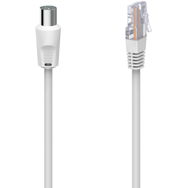 Hama Antenna Cable Coax-Plug - RJ45-PLUG 2.5 M White