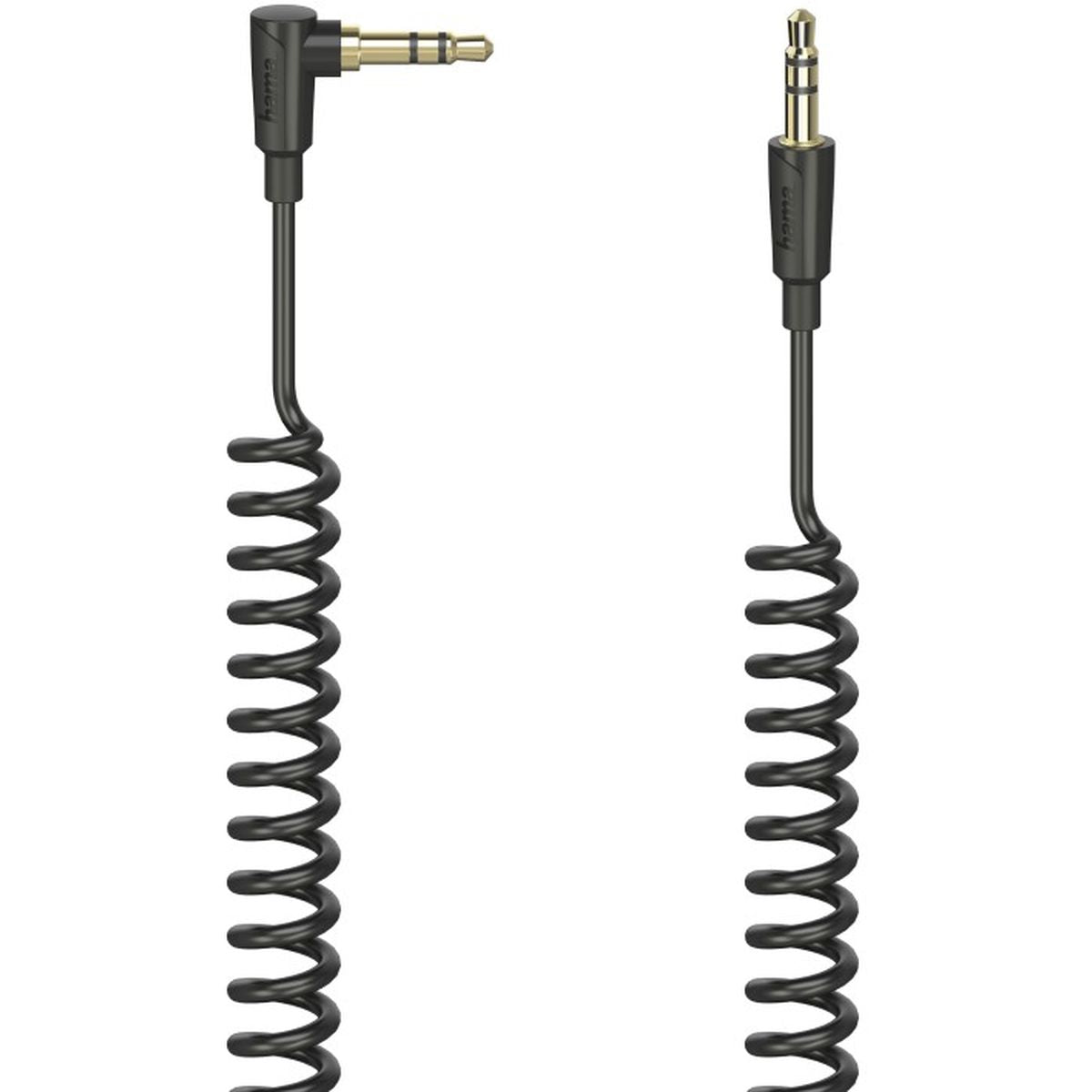 Hama Audio Cable Flexi-Slim Spiral 3.5mm Jack ST90 Plug 1.5m