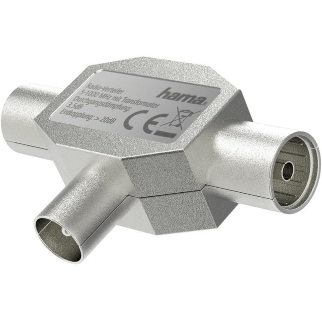 Hama Antenneverdeler Coax-Plug - 2 Coax-Koppelingen Metal