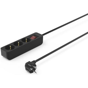 Hama Power Strip 3-FOLD w/ Switch 1.4 M Black