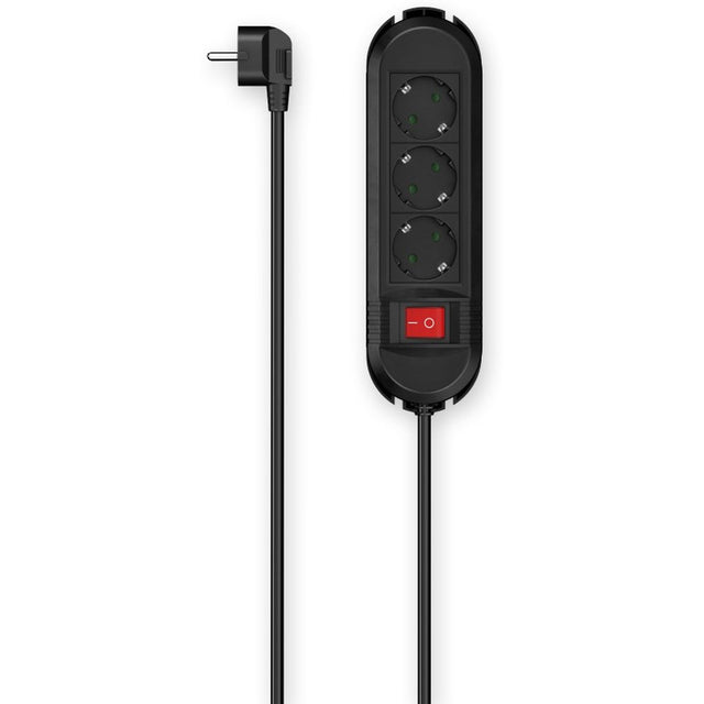 Hama Power Strip 3-FOLD Switch Wall Mounting 1.5 M Black