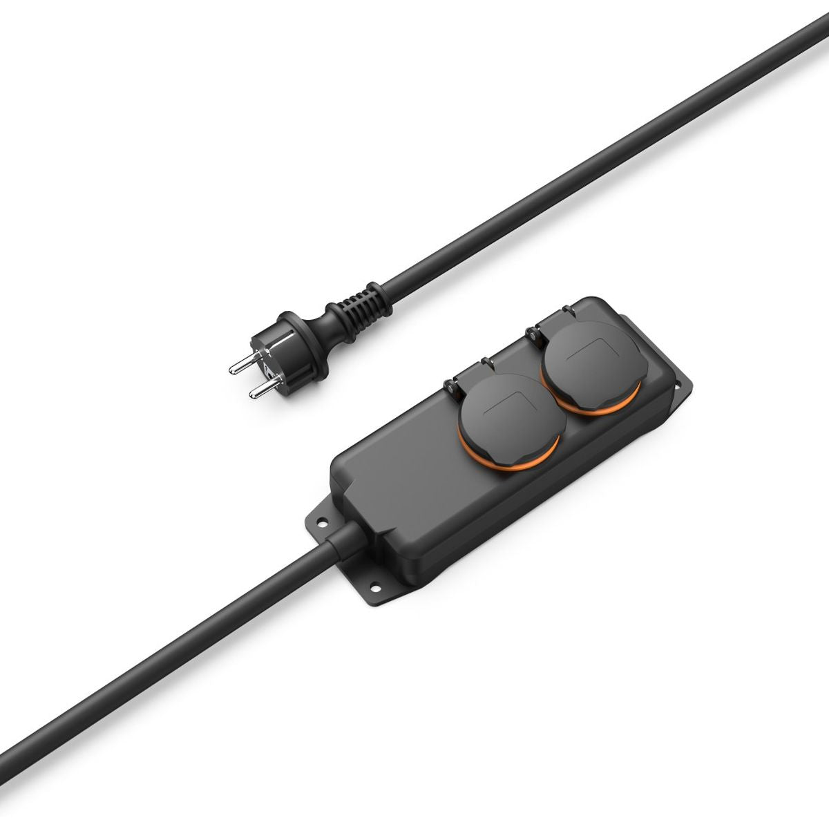 Hama Power Strip 2-FOLD For Outside IP44 Wall Mounting 2 M Black - image 3 of 4