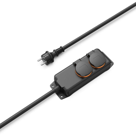 Hama Power Strip 2-FOLD For Outside IP44 Wall Mounting 2 M Black - image 3 of 4