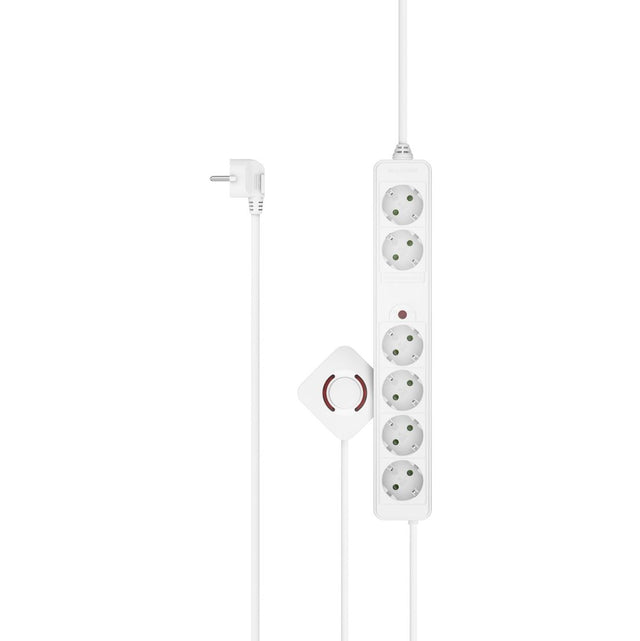 Hama Power Strip 6-FOLD Foot Switch 3 M (w/ Switch) White