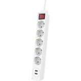 Hama Power Strip 5-FOLD USB-A 17W Switch 1.4 M White - image 2 of 4