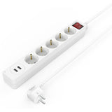 Hama Power Strip 5-FOLD USB-A 17W Switch 1.4 M White - image 4 of 4