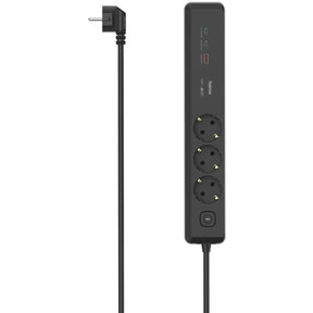Hama Power Strip 3-FOLD USB-C/A 100W PD Switch 1.4 M Black/Grey