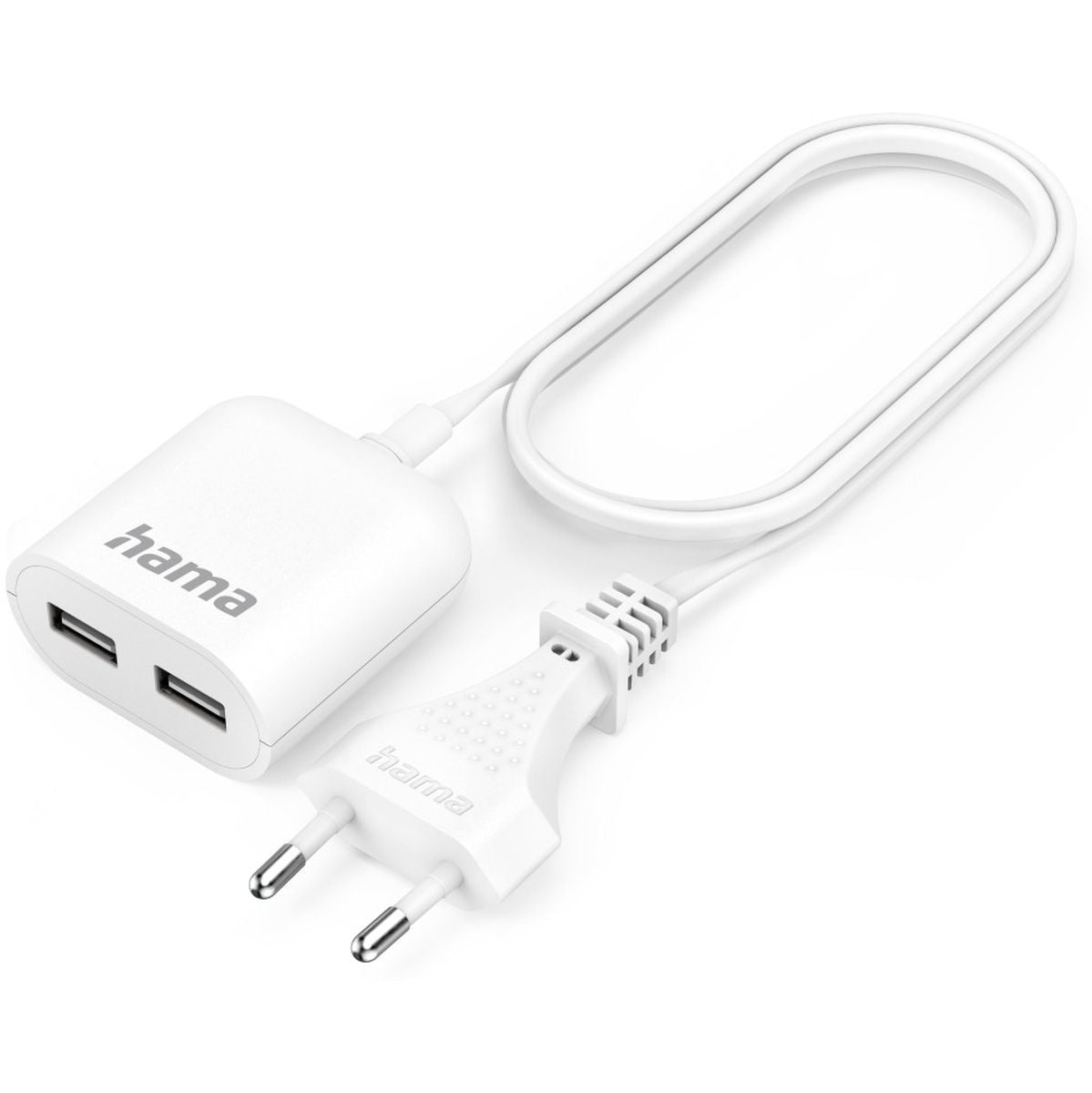 Hama USB-Netadapter w/ 1.9 M Long Cable 2.4 A 2X USB-A White - image 4 of 5