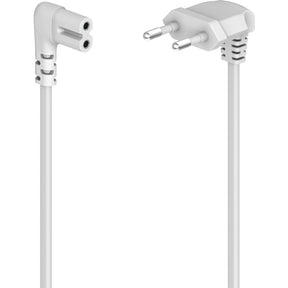 Hama Power Cord Aan Both Sides Angled Euro-Plug Double Groef/C7 1.5 M WI