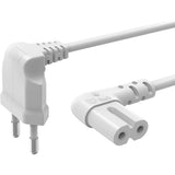Hama Power Cord Aan Both Sides Angled Euro-Plug Double Groef/C7 1.5 M WI - image 2 of 4