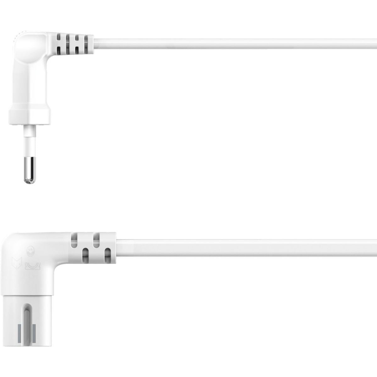 Hama Power Cord Aan Both Sides Angled Euro-Plug Double Groef/C7 3 M White - image 3 of 4