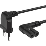 Hama Power Cord Aan Both Sides Angled Euro-Plug Double Groef/C7 3 M ZW. - image 2 of 4