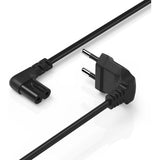 Hama Power Cord Aan Both Sides Angled Euro-Plug Double Groef/C7 3 M ZW. - image 4 of 4