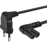 Hama Power Cord Aan Both Sides Angled Euro-Plug Double Groef/C7 5 M ZW. - image 2 of 4