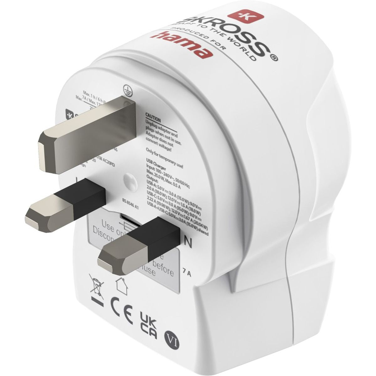 Hama Travel Adapter EU To UK 1X USB-A 1X USB-C (PD) 20 W - image 3 of 3