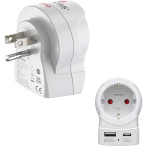 Hama Travel Adapter EU To Us 1X USB-A 1X USB-C (PD) 20 W
