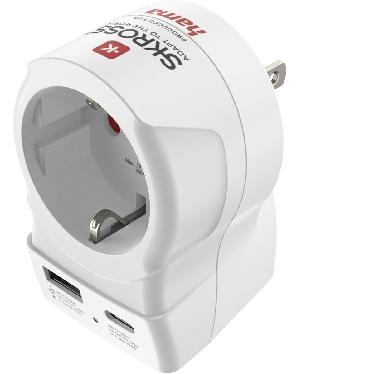 Hama Travel Adapter EU To Us 1X USB-A 1X USB-C (PD) 20 W - image 2 of 3