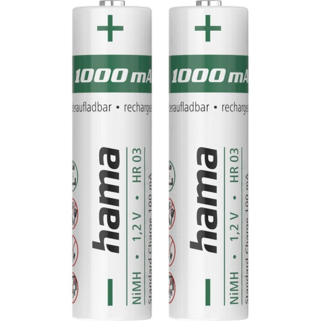 Hama NiMH-Accu's AAA Micro 1000 mAh 1.2 V 2Pcs