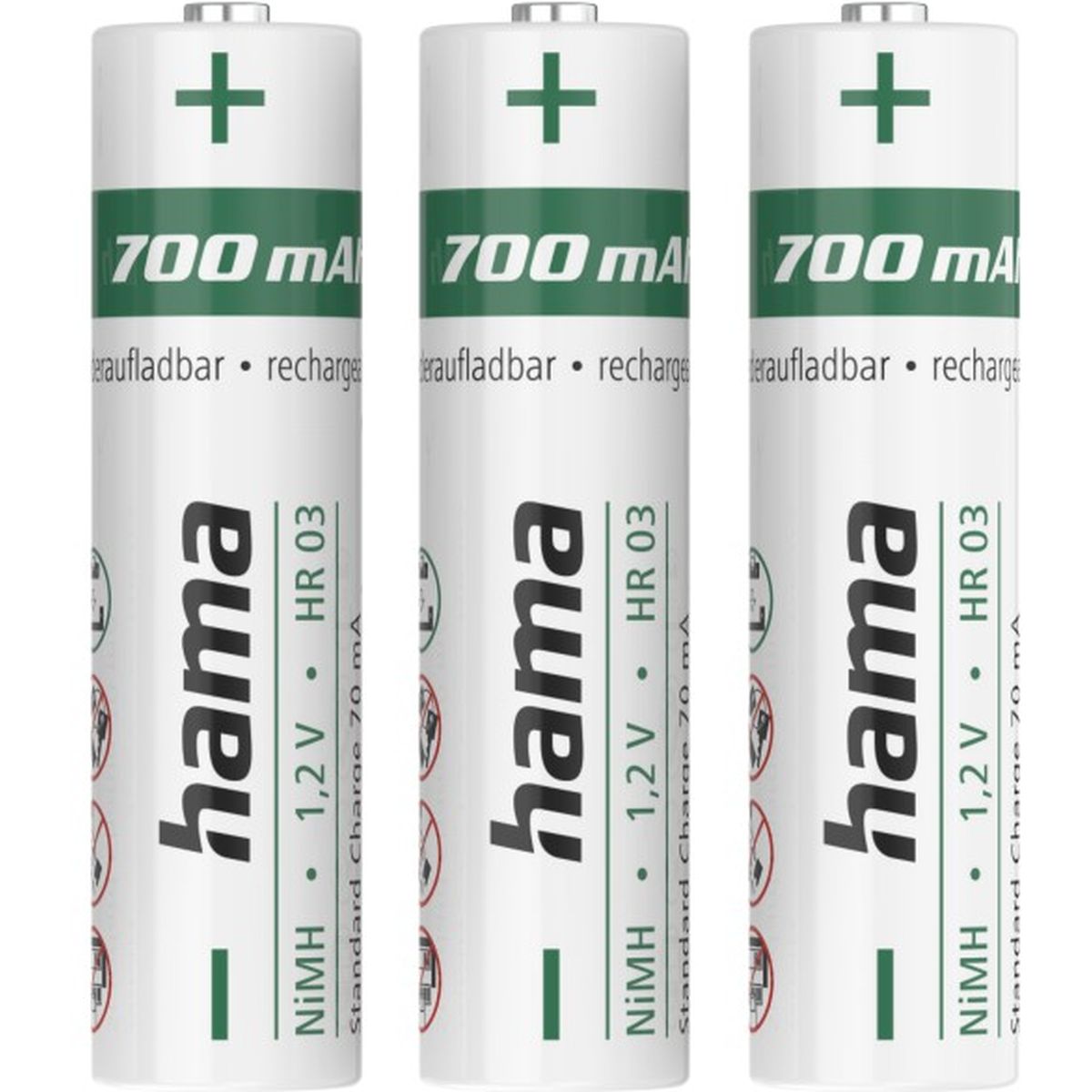Hama NiMH-Accu's AAA Micro 700 mAh 1.2V 3 Pcs